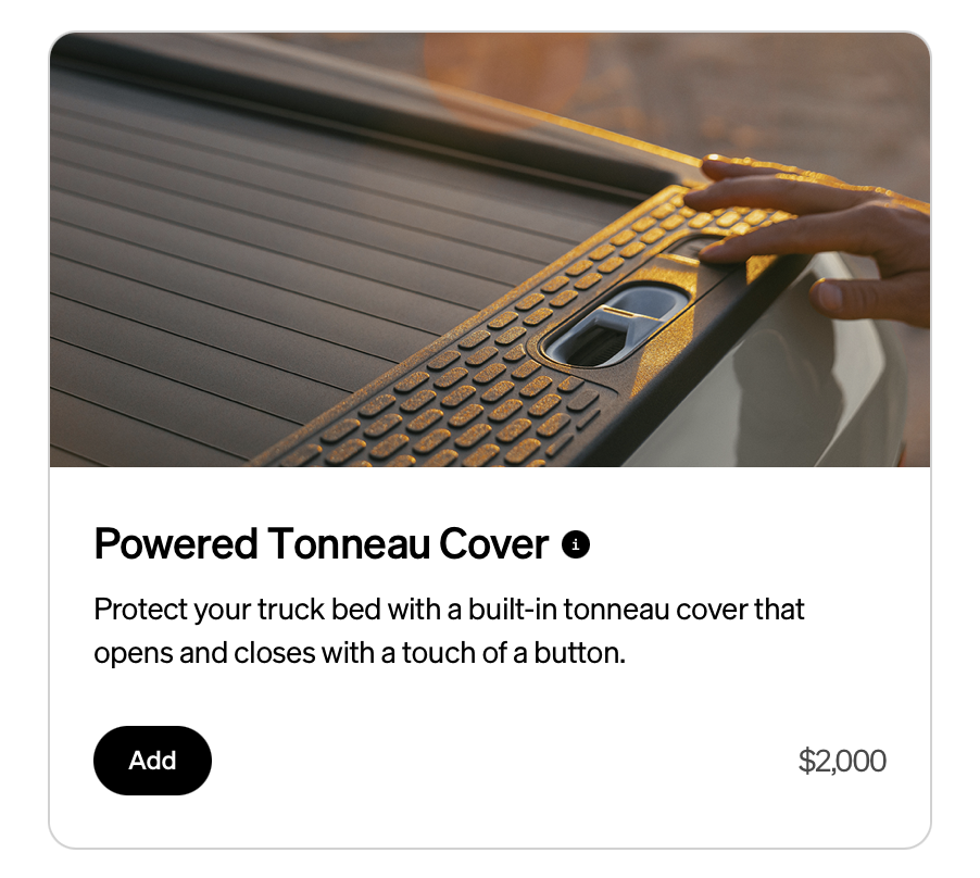 Powered Tonneau Cover V2 will cost you $2000